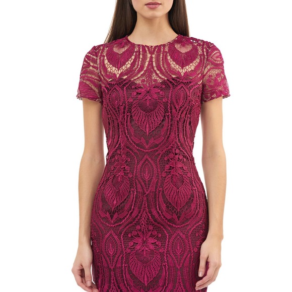 JS Collections Embroidered Lace Midi Dress - Picture 3 of 13